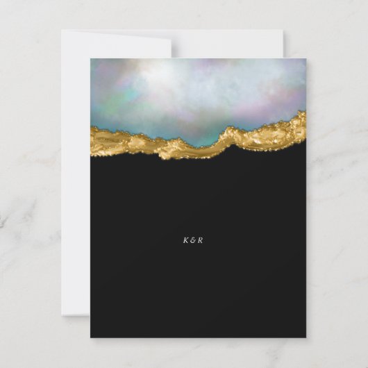 Pearl Golden Agaat Geode Bruiloft Diner Menu Kaart (Achterkant)