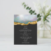 Pearl Golden Agaat Geode Bruiloft Diner Menu Kaart (Staand voorkant)