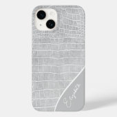 Pearl Gray Crocodile Persoonlijk Case-Mate iPhone Case (Achterkant)