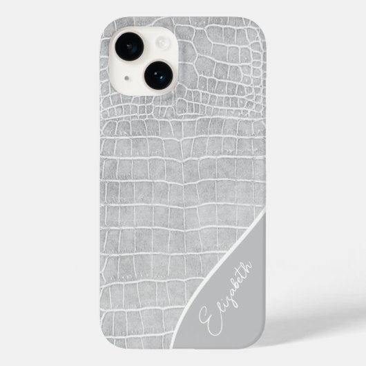Pearl Gray Crocodile Persoonlijk Case-Mate iPhone Case (Achterkant)