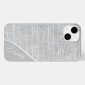 Pearl Gray Crocodile Persoonlijk Case-Mate iPhone Case (Achterkant (horizontaal))