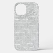 Pearl Gray Faux Crocodile Leather Case-Mate iPhone Case (Achterkant)