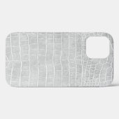 Pearl Gray Faux Crocodile Leather Case-Mate iPhone Case (Achterkant (horizontaal))