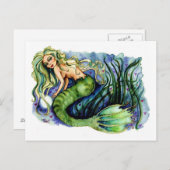 Pearl  Groene Zeemeermin Briefkaart (Voorkant / Achterkant)