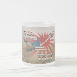 Pearl Habor 7 december 1941 Frosted Glass Coffee Matglas Koffiemok