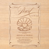 Pearl Hand Drawn Baby shower Acryl Uitnodigingen (Voorkant)