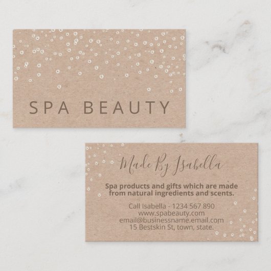 Pearl Handmade Spa Bath Soak Soap Body Butter Visitekaartje (Voorkant / Achterkant)