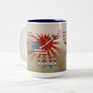 Pearl Harbor 7 december 1941 Tweekleurige koffiemo Koffiemok