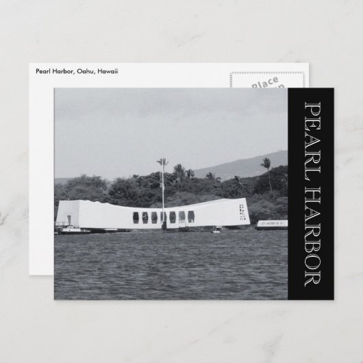 Pearl Harbor-herdenkingsmonument Briefkaart (Voorkant / Achterkant)