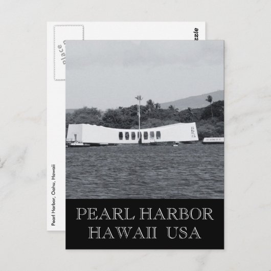 Pearl Harbor-herdenkingsmonument Hawaï Briefkaart (Voorkant / Achterkant)