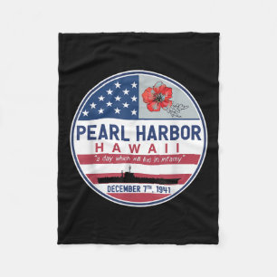 Pearl Harbor Memorial Hawaii Vintage Verenigde Sta Fleece Deken