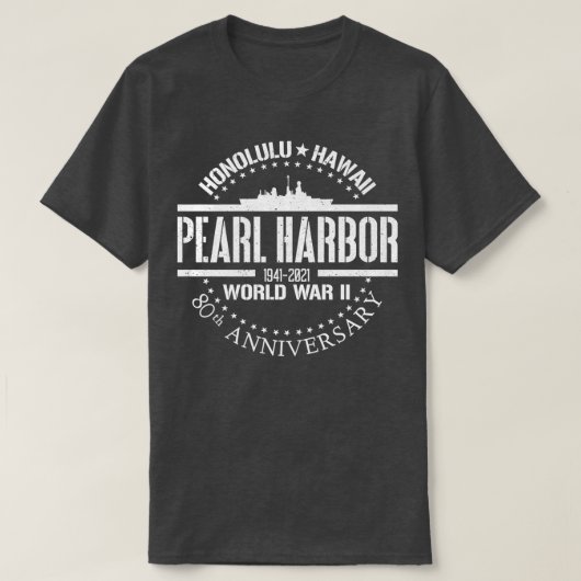 Pearl Harbour 80th Jubileum 1941 World War 2 Vet T-shirt (Design voorkant)