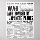 Pearl Harbour Attack Newspaper Poster (Voorkant)