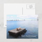 Pearl Harbour hawaii blauw briefkaart (Voorkant / Achterkant)