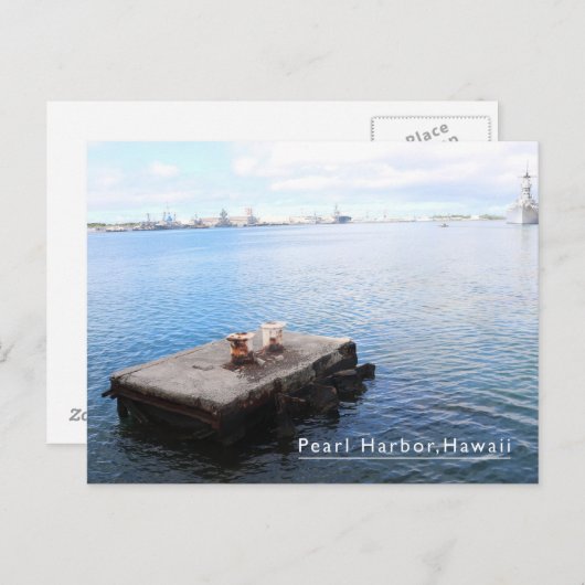 Pearl Harbour hawaii blauw briefkaart (Voorkant / Achterkant)