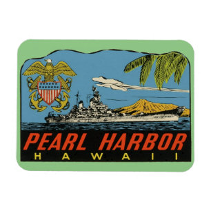 Pearl Harbour, Hawaii Vintage Flexible Travel Magneet