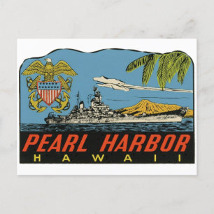 Pearl Harbour, Hawaii Vintage Travel Briefkaart