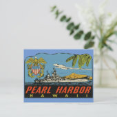 Pearl Harbour, Hawaii Vintage Travel Briefkaart (Staand voorkant)