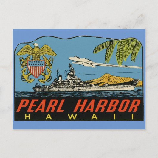Pearl Harbour, Hawaii Vintage Travel Briefkaart (Voorkant)