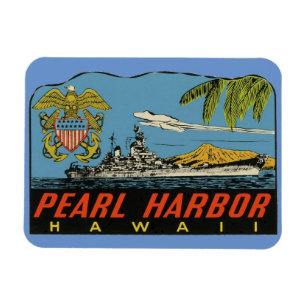 Pearl Harbour, Hawaii Vintage Travel Flexible Magn Magneet