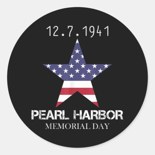 Pearl Harbour Memorial Day  Ronde Sticker (Voorkant)
