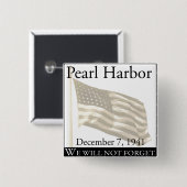 Pearl Harbour Vierkante Button 5,1 Cm (Voorkant /achterkant)