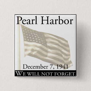Pearl Harbour Vierkante Button 5,1 Cm