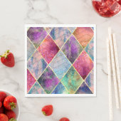 Pearl Harlequin Herringbone Trippie Hippie Rainbow Servet (Insitu)