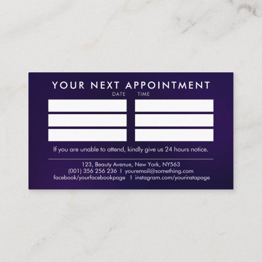 Pearl Healing Hands Energy Spiral on violet Visitekaartje (Achterkant)