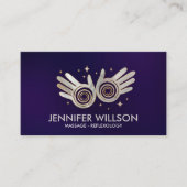 Pearl Healing Hands Energy Spiral on violet Visitekaartje (Voorkant)