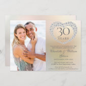 Pearl Heart 30th Wedding Jubileum Foto Kaart (Voorkant / Achterkant)