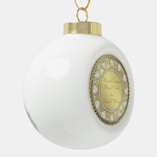 Pearl Heart Gold-keramisch Ornament (Links)