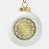 Pearl Heart Gold-keramisch Ornament (Voorkant)