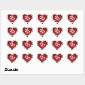 Pearl Heart Red Valentijnsdag Hart Sticker (Vel)
