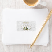 Pearl Hearts & Flowers Damask Wedding Etiket (Insitu)