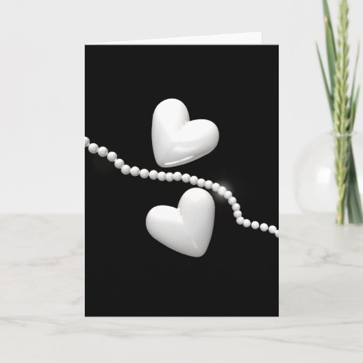 Pearl Hearts op zwart Kaart (Voorkant)