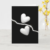 Pearl Hearts op zwart Kaart (Gele Bloem)