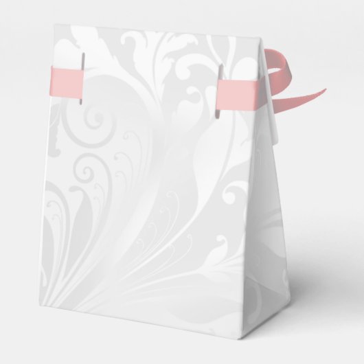 Pearl Hearts & Rozen Damask Bruiloft Bedankdoosjes (Achterkant)