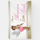 Pearl High Heel Princess Angel Etnisch Baby shower Spandoek (Verticaal)