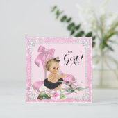 Pearl High Heel Shoe Baby shower Kaart (Staand voorkant)