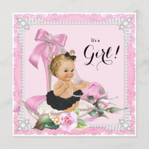 Pearl High Hiel Baby shower Kaart