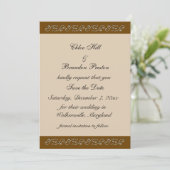 Pearl Icing op Mocha sparen de Datum Save The Date (Staand voorkant)