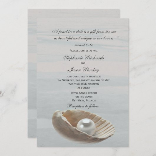 Pearl in een Uitnodiging van het Weddenschap van S (Voorkant / Achterkant)