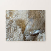 Pearl in oester en natuurlijk Zee - koraal fotogra Legpuzzel (Horizontaal)