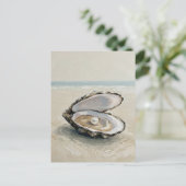 Pearl in Oyster – Coastal Tranquility Postcard Briefkaart (Staand voorkant)