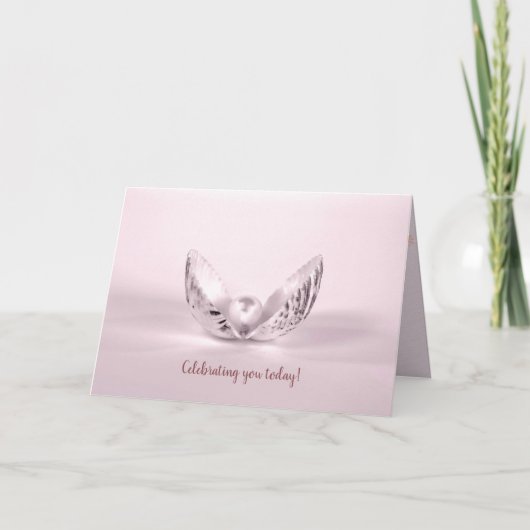 pearl in seashell birthday kaart (Voorkant)