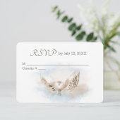 Pearl in Seashell RSVP Weddenschap (Staand voorkant)