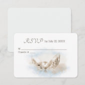 Pearl in Seashell RSVP Weddenschap Kaartje (Voorkant / Achterkant)