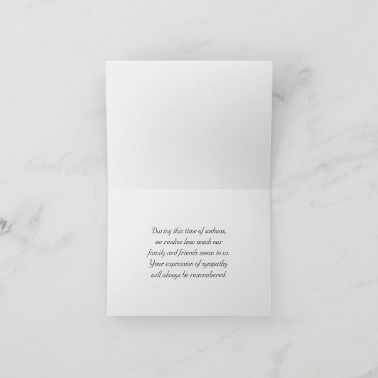 Pearl in Seashell Sympathie Hartelijk dank voor fa Bedankkaart (Binnen)