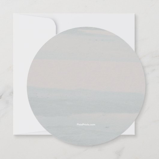 Pearl in Shell Ronde Bruids Douche Uitnodiging (Achterkant)